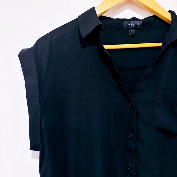 THE LIMITED Black short sleeve blouse | Lightweight | Large * - Picture 2 of 6